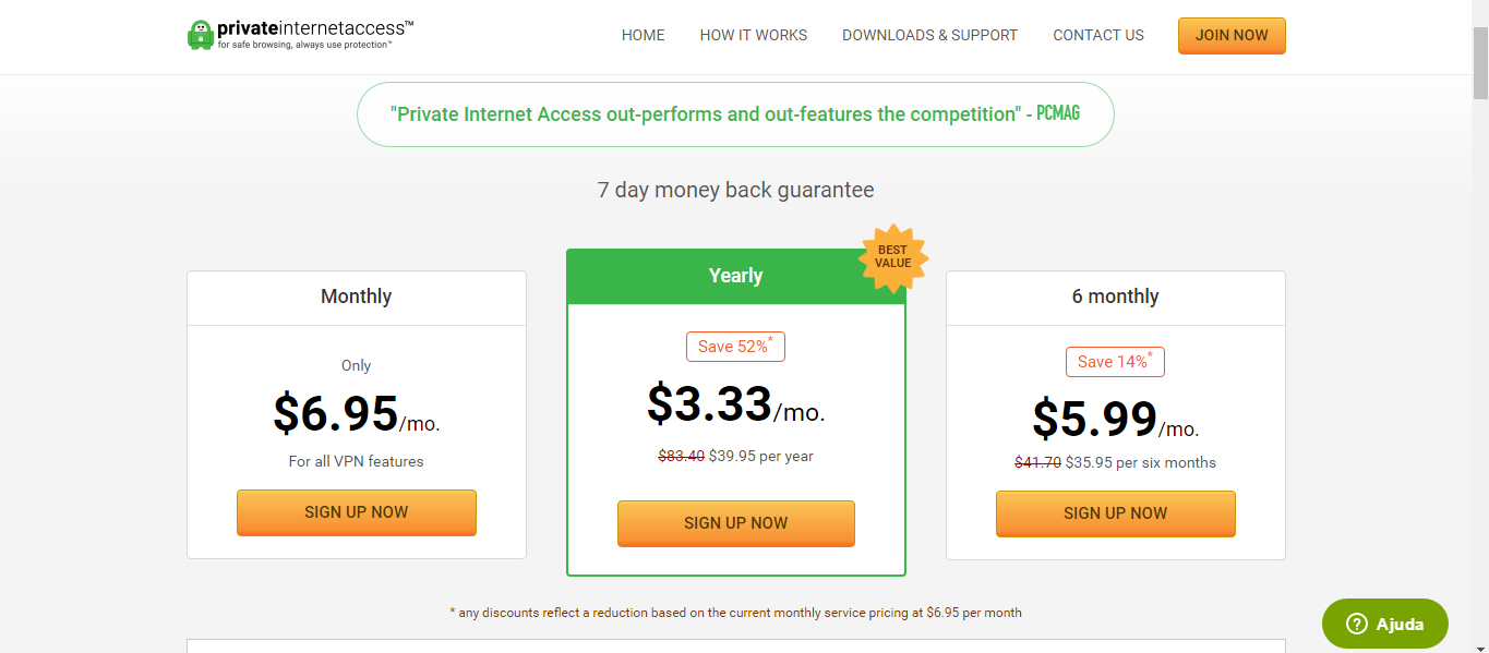 Figure 5.1. Private internet access plans and pricing.